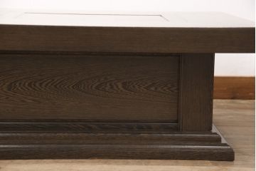 中古　最高級品　鉄刀木(タガヤサン)無垢材　重硬で緻密な質感が魅力的な関西火鉢(ローテーブル、長火鉢、リビングテーブル、木製火鉢、囲炉裏、座卓)(R-053603)