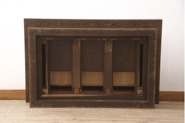 中古　最高級品　鉄刀木(タガヤサン)無垢材　重硬で緻密な質感が魅力的な関西火鉢(ローテーブル、長火鉢、リビングテーブル、木製火鉢、囲炉裏、座卓)(R-053603)