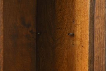 イギリスアンティーク　オーク材　デスクとキャビネットが一体となった便利なサイドバイサイド(ライティングビューロー、ブックケース、デスク、机、在宅ワーク、在宅用ワークデスク)(R-053611)