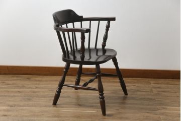中古　松本民芸家具　#91型　落ち着きのある空間を演出するキャプテンチェア(アームチェア、板座チェア、椅子、ダイニングチェア)(R-053613)