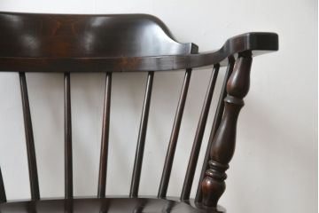 中古　松本民芸家具　#91型　落ち着きのある空間を演出するキャプテンチェア(アームチェア、板座チェア、椅子、ダイニングチェア)(R-053613)