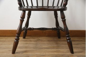中古　松本民芸家具　#91型　落ち着きのある空間を演出するキャプテンチェア(アームチェア、板座チェア、椅子、ダイニングチェア)(R-053613)
