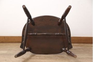 中古　松本民芸家具　#91型　落ち着きのある空間を演出するキャプテンチェア(アームチェア、板座チェア、椅子、ダイニングチェア)(R-053614)