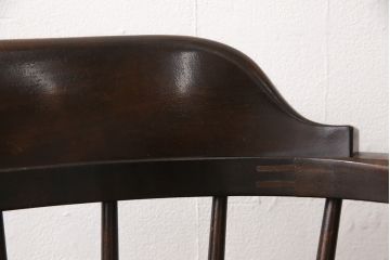 中古　松本民芸家具　#91型　落ち着きのある空間を演出するキャプテンチェア(アームチェア、板座チェア、椅子、ダイニングチェア)(R-053615)