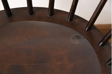 中古　松本民芸家具　#91型　落ち着きのある空間を演出するキャプテンチェア(アームチェア、板座チェア、椅子、ダイニングチェア)(R-053615)