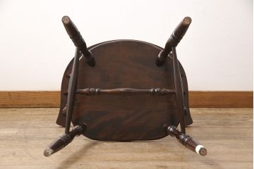 中古　松本民芸家具　#91型　落ち着きのある空間を演出するキャプテンチェア(アームチェア、板座チェア、椅子、ダイニングチェア)(R-053615)