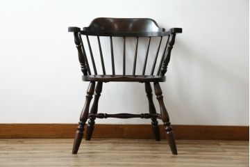 中古　松本民芸家具　#91型　落ち着きのある空間を演出するキャプテンチェア(アームチェア、板座チェア、椅子、ダイニングチェア)(R-053615)