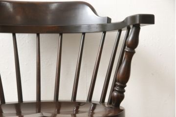 中古　松本民芸家具　#91型　落ち着きのある空間を演出するキャプテンチェア(アームチェア、板座チェア、椅子、ダイニングチェア)(R-053616)