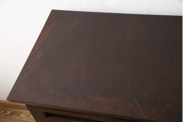 中古　民芸家具　高山式　シックな色合いが和モダンなお部屋にもぴったりなチェスト(松本民芸家具)(引き出し、サイドチェスト)(R-053623)