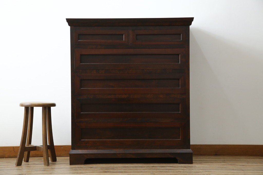 中古　民芸家具　高山式　シックな色合いが和モダンなお部屋にもぴったりなチェスト　(R-053623)