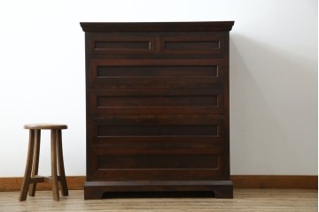 中古　民芸家具　高山式　シックな色合いが和モダンなお部屋にもぴったりなチェスト　(R-053623)