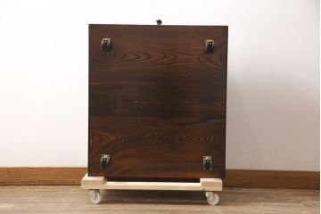 中古　美品　民芸家具　総ケヤキ材　シンプルなデザインで取り入れやすいサイドチェスト(松本民芸家具)(引き出し、センターテーブル、ローテーブル)(R-053652)
