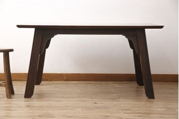 中古　松本民芸家具　脚のデザインがおしゃれな#70型食卓(作業台、ダイニングテーブル)(定価約22万円)(R-053653)
