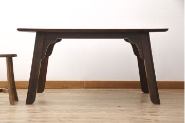 中古　松本民芸家具　脚のデザインがおしゃれな#70型食卓(作業台、ダイニングテーブル)(定価約22万円)(R-053653)