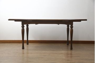 極美品　絶版品　和製ビンテージ　デコラ天板　WINDS太平　クラシカルなエクステンションダイニングテーブル(食卓、ヴィンテージ)(R-053656)