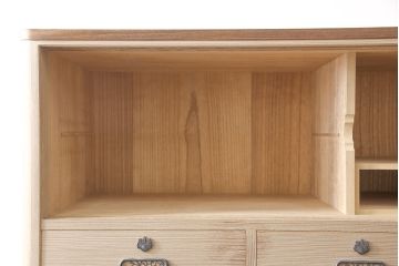 中古　伝統工芸品　桑材のワンポイントがおしゃれな加茂総桐箪笥(胴丸、総桐たんす、着物箪笥、引き出し、バラ売り可能)(R-053662)