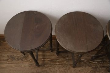激レア　イギリスビンテージ　クラシカルな佇まいのバタフライテーブル付きネストテーブル(サイドテーブル、ローテーブル、コンソールテーブル、ヴィンテージ)(R-053668)