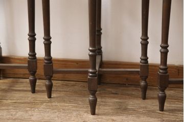 激レア　イギリスビンテージ　クラシカルな佇まいのバタフライテーブル付きネストテーブル(サイドテーブル、ローテーブル、コンソールテーブル、ヴィンテージ)(R-053668)