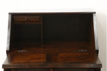 中古　松本民芸家具　収納力たっぷり!シックな佇まいのライティングビューロー(簿記机、在宅ワーク、在宅用ワークデスク、チェスト)(R-053694)