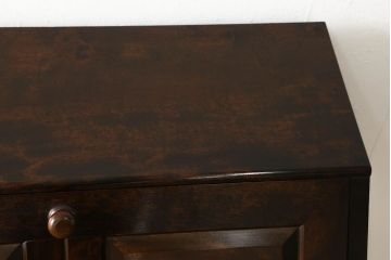 中古　松本民芸家具　収納力たっぷり!シックな佇まいのライティングビューロー(簿記机、在宅ワーク、在宅用ワークデスク、チェスト)(R-053694)
