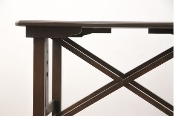 中古　山葉(ヤマハ、日本楽器)　シンプルな透かしがアクセントの折りたたみ式サイドテーブル(折り畳み机、コンソールテーブル、作業台)(R-053699)