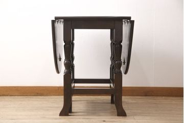 中古　松本民芸家具　落ち着いた大人空間におすすめのT.R.ゲートレッグテーブル(バタフライテーブル、ラウンドテーブル、ダイニングテーブル)(定価約31万円)(R-053712)