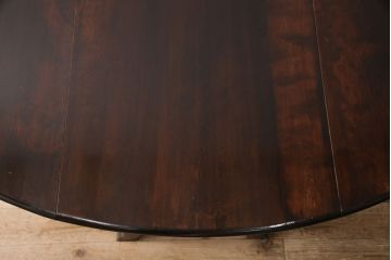 中古　松本民芸家具　落ち着いた大人空間におすすめのT.R.ゲートレッグテーブル(バタフライテーブル、ラウンドテーブル、ダイニングテーブル)(定価約31万円)(R-053712)