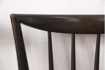 中古　松本民芸家具　220F型　シックな佇まいが魅力的なチェア4脚セット(ダイニングチェア、板座チェア)(R-053718)