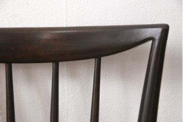 中古　松本民芸家具　220F型　シックな佇まいが魅力的なチェア4脚セット(ダイニングチェア、板座チェア)(R-053718)
