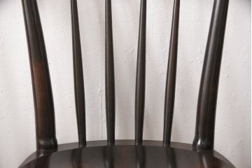 中古　松本民芸家具　220F型　シックな佇まいが魅力的なチェア4脚セット(ダイニングチェア、板座チェア)(R-053718)