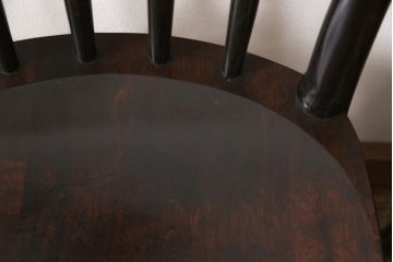 中古　松本民芸家具　220F型　シックな佇まいが魅力的なチェア4脚セット(ダイニングチェア、板座チェア)(R-053718)