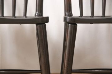 中古　松本民芸家具　220F型　シックな佇まいが魅力的なチェア4脚セット(ダイニングチェア、板座チェア)(R-053718)