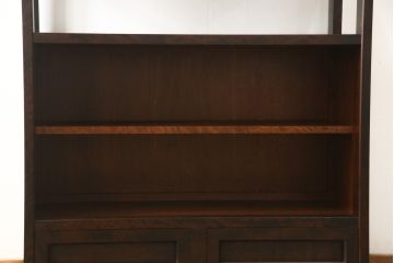 中古　美品　北海道民芸家具　HM105　モダンなデザインの飾り棚(茶棚、茶タンス、収納棚)(定価約23万円)(R-053720)