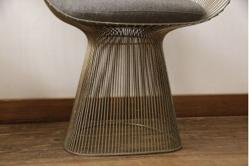 希少!　名作ビンテージ　Knoll(ノル)社製　ウォーレン・プラットナー　シンプルモダンなサイドチェア2脚セット(ワイヤーチェア、ラウンジチェア)(R-053729)