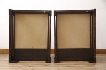 中古　北海道民芸家具　シックな大人空間におすすめの2人掛けソファ(2P、二人掛け、アームソファ)(R-053759)