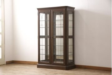 中古　美品　カリモク家具(karimoku)　domani(ドマーニ)　QUEENS　LIFE(クイーンズライフ)　洗練されたデザインが美しいキュリオケース(定価約40万円)(飾り棚、ガラスケース、ショーケース、キャビネット)(R-053766)
