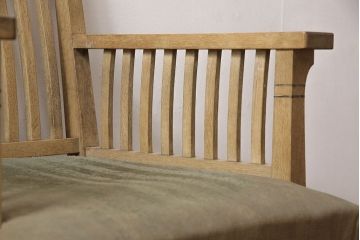 和製アンティーク　大正ロマン　ナラ材　象嵌入り　木の温かみが感じられるラウンジチェア(アームチェア、1人掛けソファ、椅子)(R-053768)