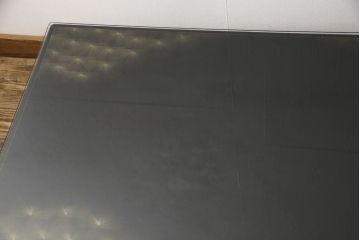 中古　輪島塗り　沈金師　福光満穂作　ガラス天板付き　繊細な図柄が美しい座卓(ローテーブル、センターテーブル)(定価約135万円)(R-053770)