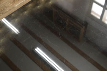 中古　輪島塗り　沈金師　福光満穂作　ガラス天板付き　繊細な図柄が美しい座卓(ローテーブル、センターテーブル)(定価約135万円)(R-053770)
