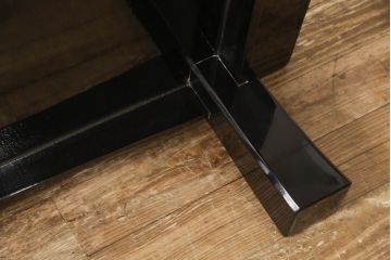 中古　輪島塗り　沈金師　福光満穂作　ガラス天板付き　繊細な図柄が美しい座卓(ローテーブル、センターテーブル)(定価約135万円)(R-053770)