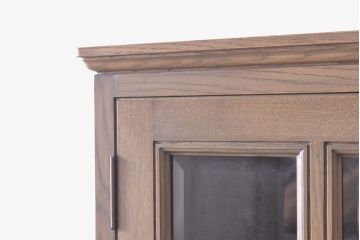 和製ビンテージ　神戸洋家具　ナラ材　品のある佇まいが美しい食器棚(キャビネット、収納棚、戸棚、ヴィンテージ)(R-053773)