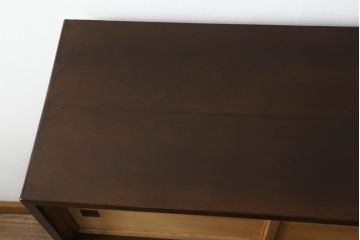 ビンテージ家具　時を刻んだ木の風合いが趣あふれる茶水屋(置き水屋、茶箪笥、茶棚、収納棚、食器棚、ヴィンテージ)(R-053775)