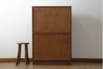 ビンテージ家具　時を刻んだ木の風合いが趣あふれる茶水屋(置き水屋、茶箪笥、茶棚、収納棚、食器棚、ヴィンテージ)(R-053775)