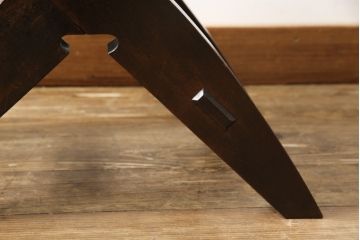 中古　松本民芸家具　ラッシ座面(い草)　ケヤキ材　和モダンな空間づくりにぴったりな、222鞍型スツール(椅子、チェア)(R-053792)