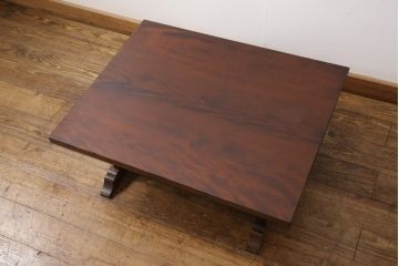 中古　松本民芸家具　ナラ材　上質な大人の空間づくりにぴったりな折りたたみ座卓(ローテーブル、ちゃぶ台、文机)(R-053816)