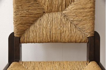 中古　美品　松本民芸家具　520L型　アジアンテイストのお部屋にもぴったりなラッシチェア(椅子、イス)(R-053818)