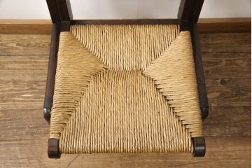 中古　美品　松本民芸家具　520L型　アジアンテイストのお部屋にもぴったりなラッシチェア(椅子、イス)(R-053818)
