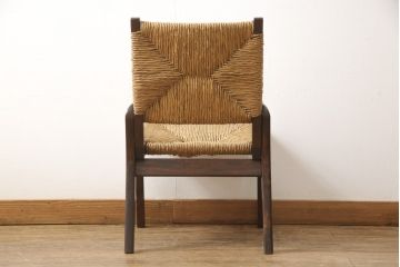 中古　美品　松本民芸家具　520L型　アジアンテイストのお部屋にもぴったりなラッシチェア(椅子、イス)(R-053818)