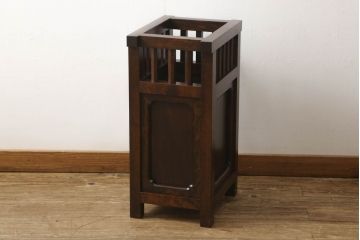 中古　松本民芸家具　直線的なデザインが端正な印象の傘立て(カサ立て、スタンド)(R-053819)