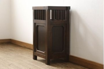 中古　松本民芸家具　直線的なデザインが端正な印象の傘立て(カサ立て、スタンド)(R-053819)